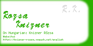 rozsa knizner business card
