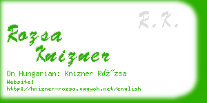rozsa knizner business card